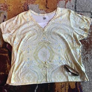 3x pretty paisley patterned top w/jewel details